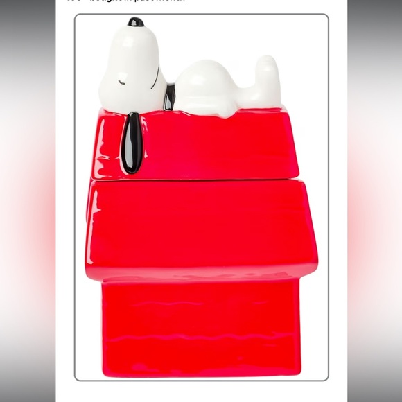 Red Snoopy Doghouse Ceramic Cookie Jar - Picture 2 of 6